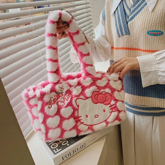 Sanrio Handbags - New Sealed Sanrio Hello Kitty Kitty Plush Tote Shoulder Bag